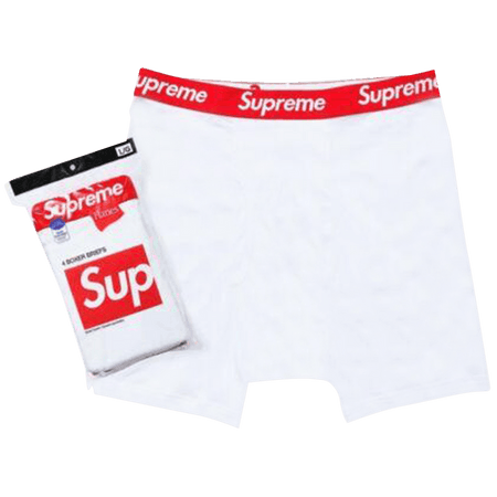Supreme x Hanes Boxer Briefs (4 Pack) White
