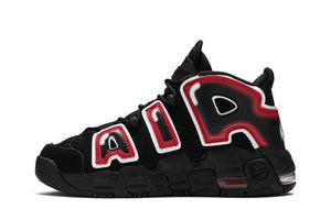 Nike Air More Uptempo Black White Laser Crimson