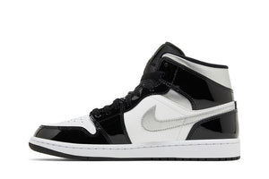 Air Jordan 1 Mid SE Black White Metallic Silver