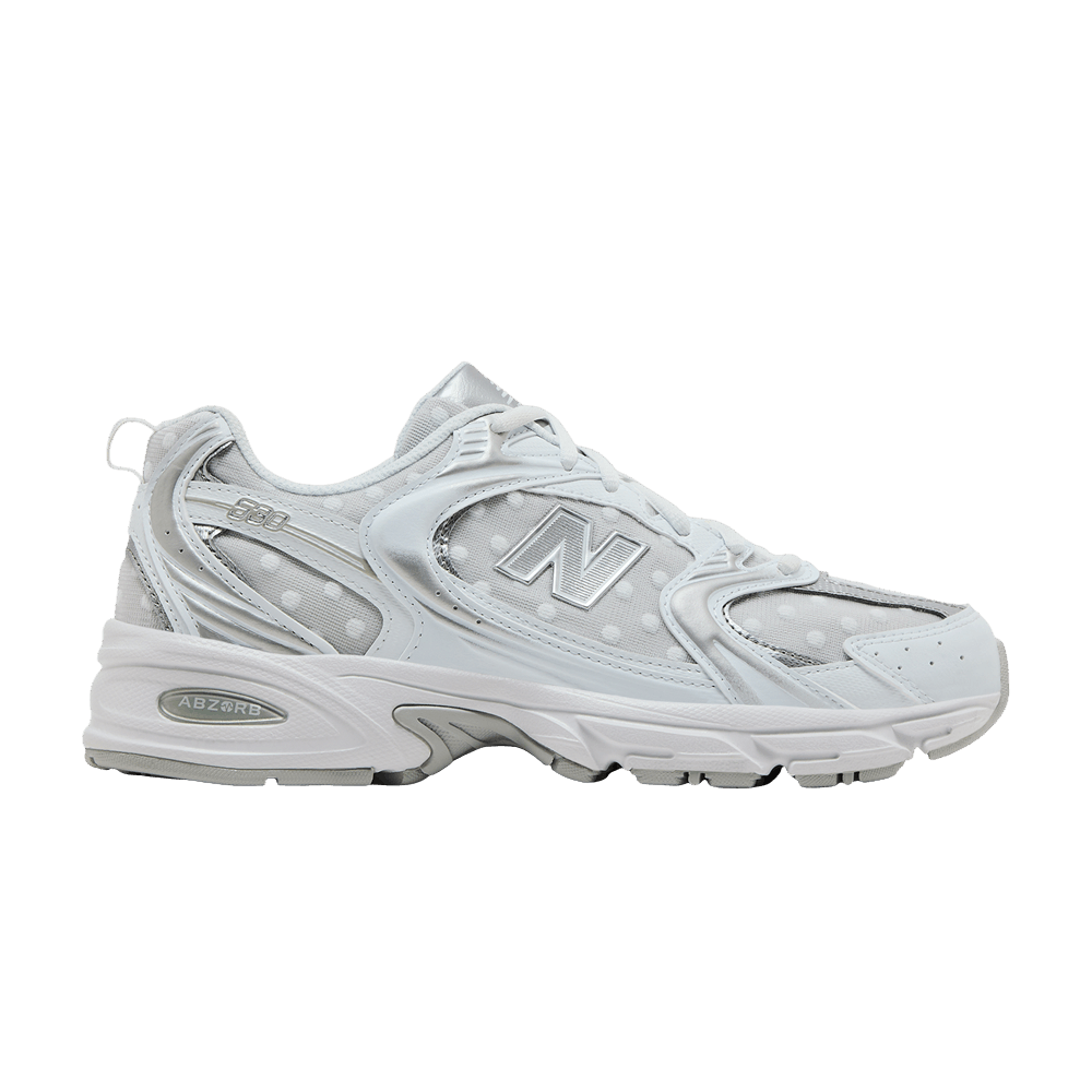 New Balance 530 White Silver Metallic Polka Dots