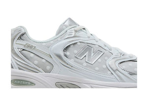 New Balance 530 White Silver Metallic Polka Dots