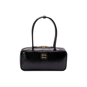 Miu Miu Beau Leather Patchwork Bag Black