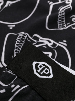Outline skull-print boxers