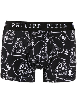 Outline skull-print boxers