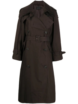 belted double-breasted trench coat