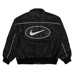 Supreme x Nike Leather Varsity Jacket Black