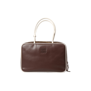 Miu Miu Large Contrast Beau Bag Briarwood/White
