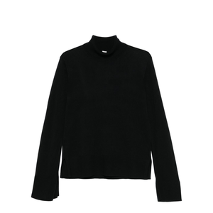 Slit Sleeve Turtleneck Black