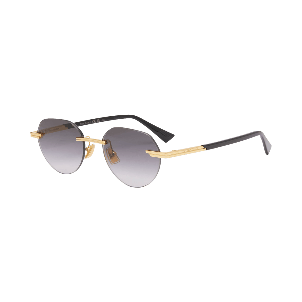 Bottega Veneta Glaze Rimless Sunglasses Gold/Grey