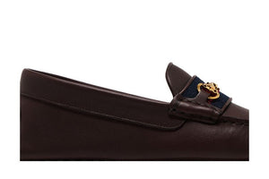 Gucci Ayrton Webbing-Trimmed Horsebit Leather Driver Loafers Brown