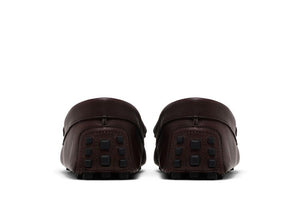 Gucci Ayrton Webbing-Trimmed Horsebit Leather Driver Loafers Brown