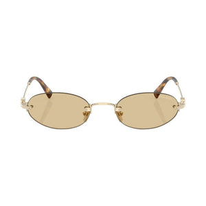 Miu Miu Oval Sunglasses Pale Gold/Yellow (0MU A54S ZVN10R)