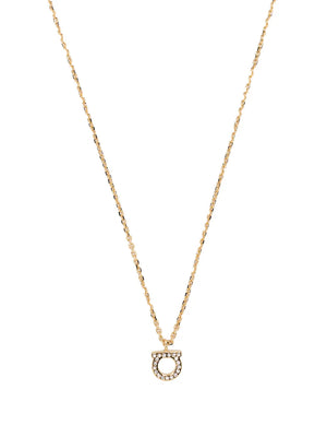 crystal-embellished Gancini necklace