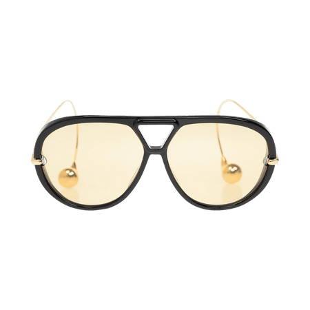 Bottega Veneta Aviator Sunglasses Black/Gold/Yellow