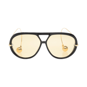 Bottega Veneta Aviator Sunglasses Black/Gold/Yellow