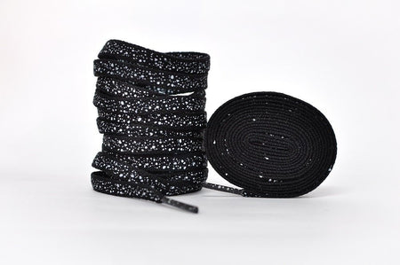 Cement Laces- Black White Jordan Laces Kicks Machine