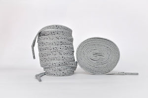 Cement Laces- Grey Black Jordan Laces Kicks Machine