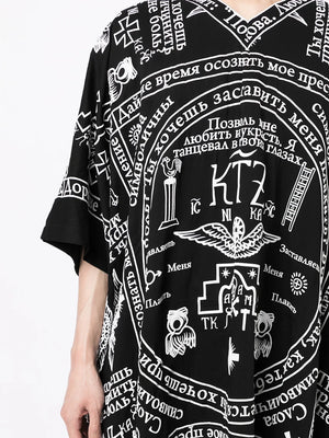 church print kaftan shirt