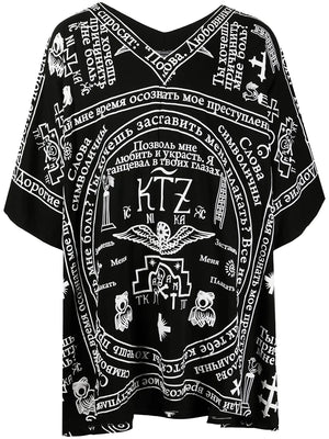 church print kaftan shirt