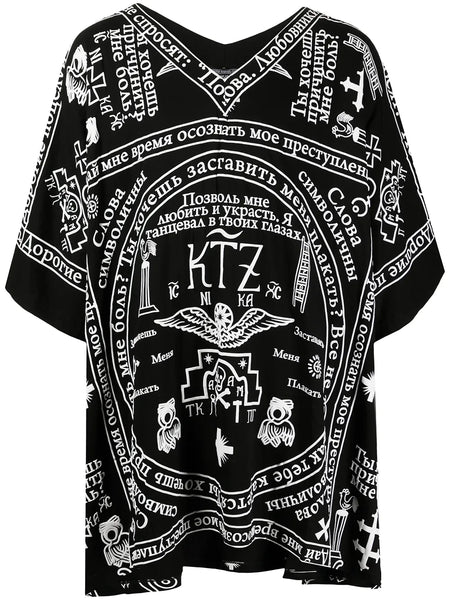 church print kaftan shirt