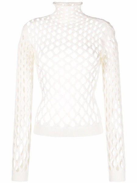 cut-out knitted jumper