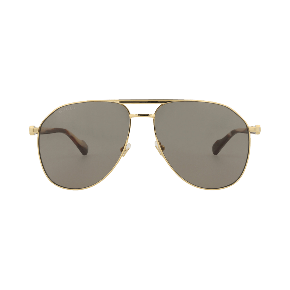Gucci Aviator-Frame Metal Sunglasses Gold Brown