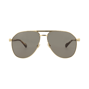 Gucci Aviator-Frame Metal Sunglasses Gold Brown