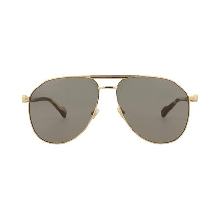 Gucci Aviator-Frame Metal Sunglasses Gold Brown