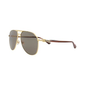 Gucci Aviator-Frame Metal Sunglasses Gold Brown