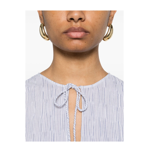 Wrap Dress in Cotton Blend Blue