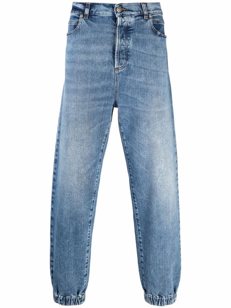 faded slim-fit jeans