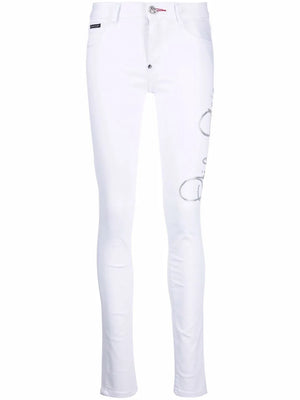 Signature embellished skinny jeans
