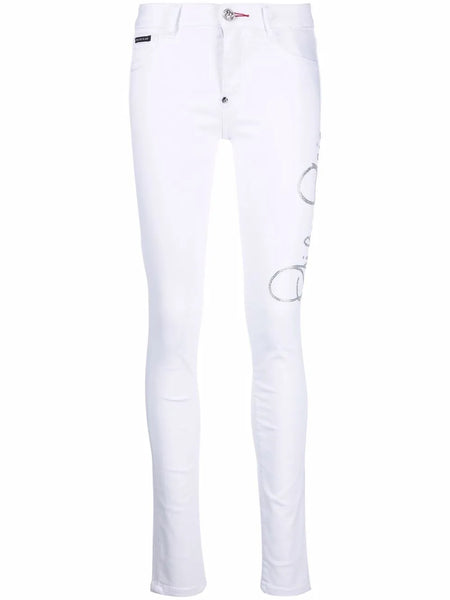 Signature embellished skinny jeans