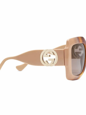 chain-strap square sunglasses