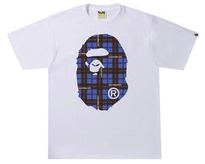 BAPE Logo Check Big Ape Head T-Shirt - White