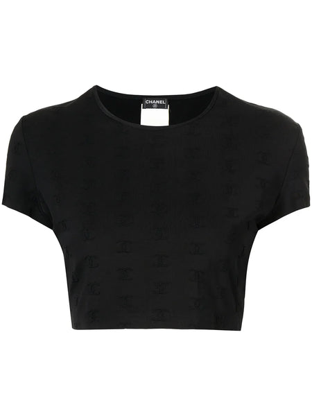 1997 CC logo-embroidered crop top
