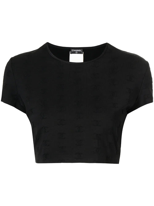 1997 CC logo-embroidered crop top