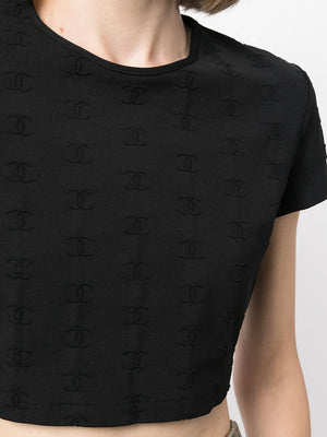 1997 CC logo-embroidered crop top