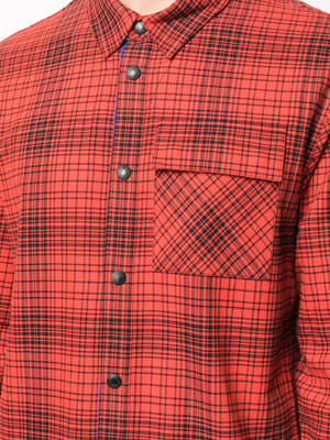 check-print long-sleeved shirt