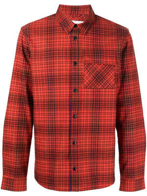 check-print long-sleeved shirt