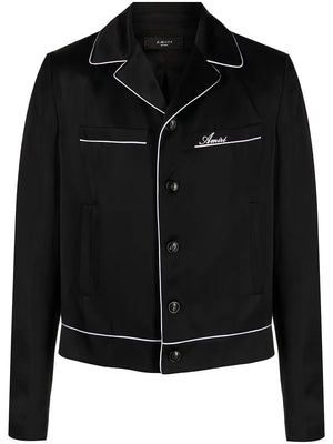 logo-print pyjama-shirt jacket