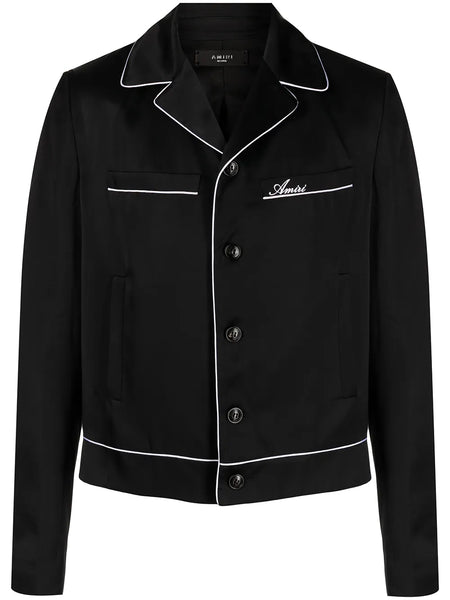 logo-print pyjama-shirt jacket