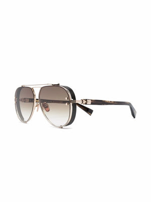 pilot-frame logo-arm sunglasses