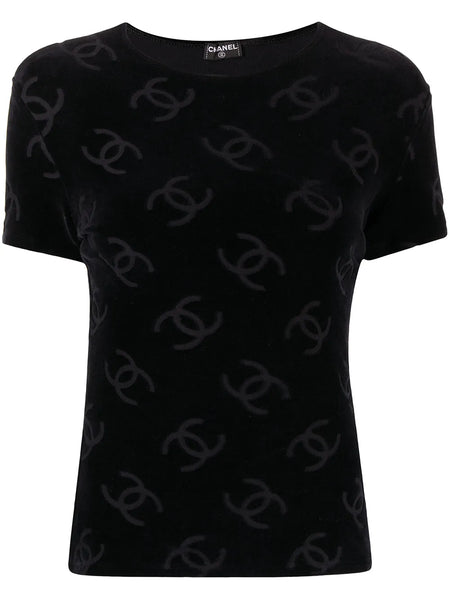 1996 CC pattern textured T-Shirt