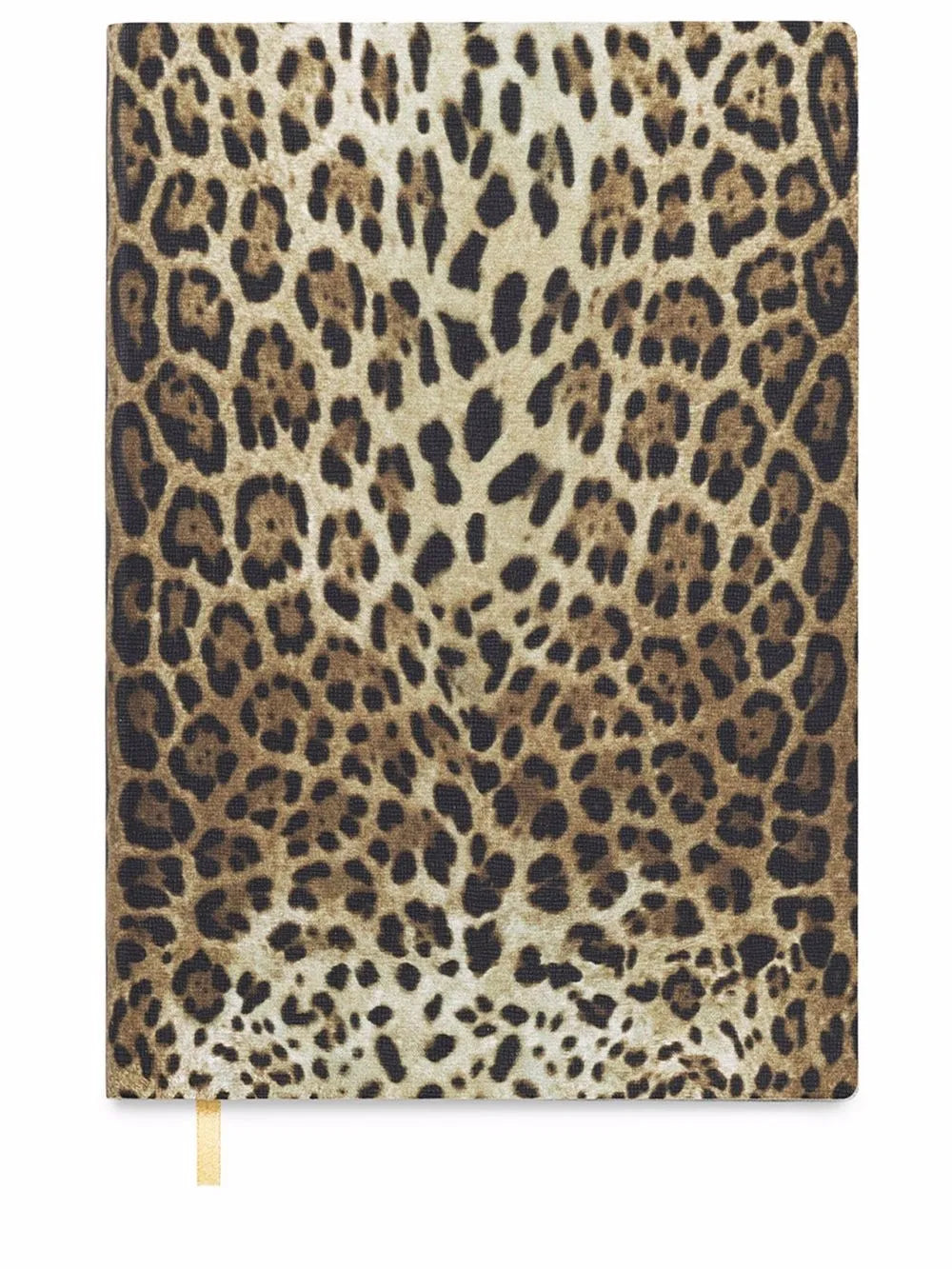 medium leopard-print leather ruled notebook