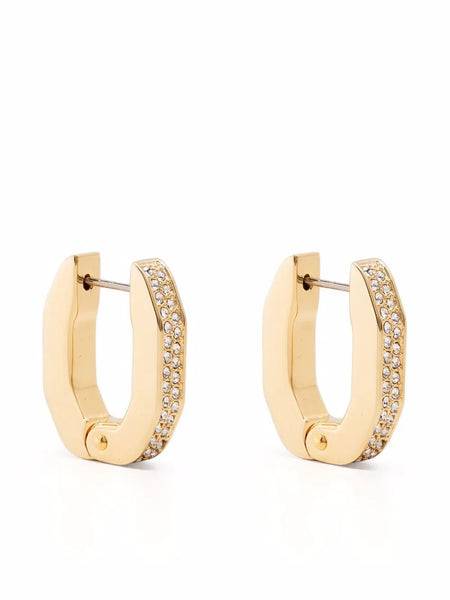 Dextera crystal embellished hoop earrings