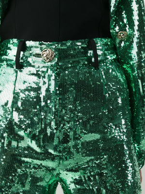 sequin-embellished wide-leg trousers