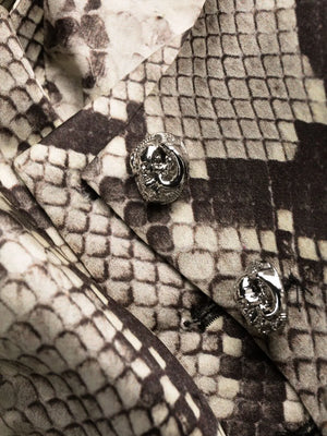 Python-print silk long dress