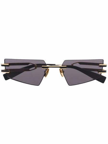 geometric frameless sunglasses