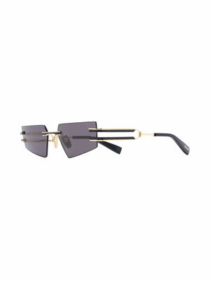 geometric frameless sunglasses